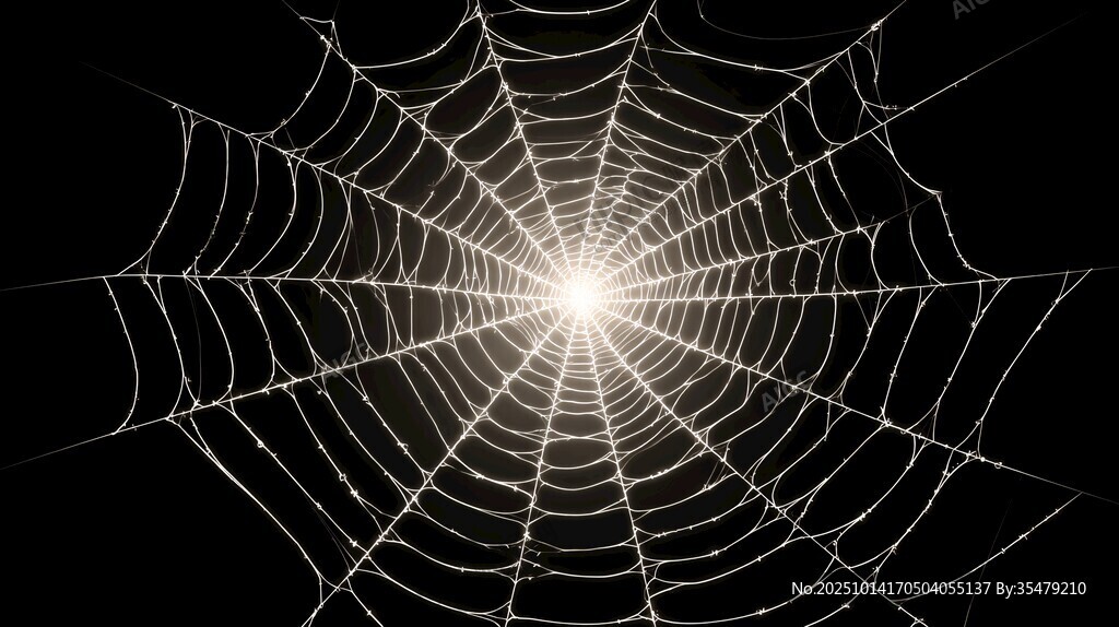 夜光下的精致蜘蛛網(wǎng)