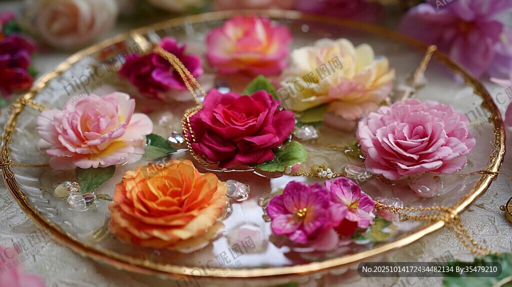 盤(pán)中綻放的多彩鮮花世界