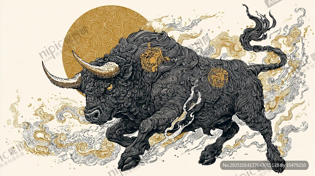 金牛踏云圖
