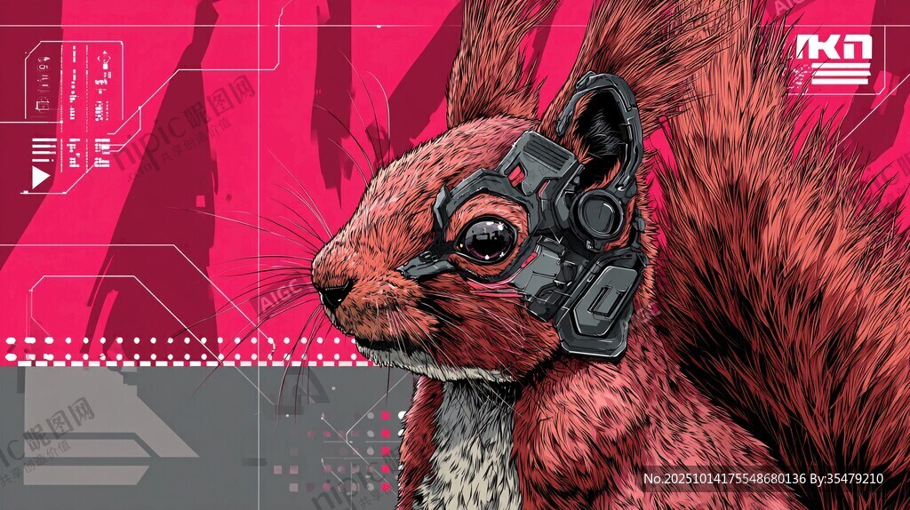 機械松鼠的科幻藝術(shù)形象