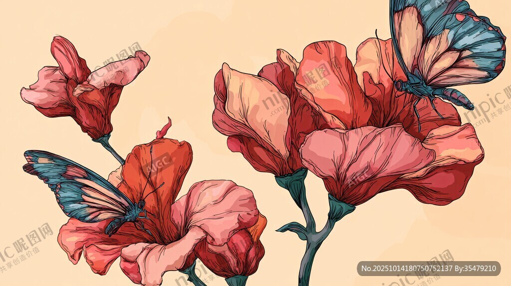 蝶舞繁花