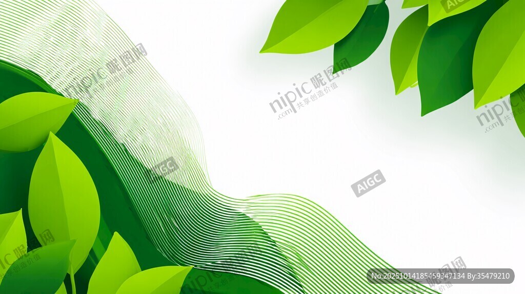 清新綠葉背景紋理圖
