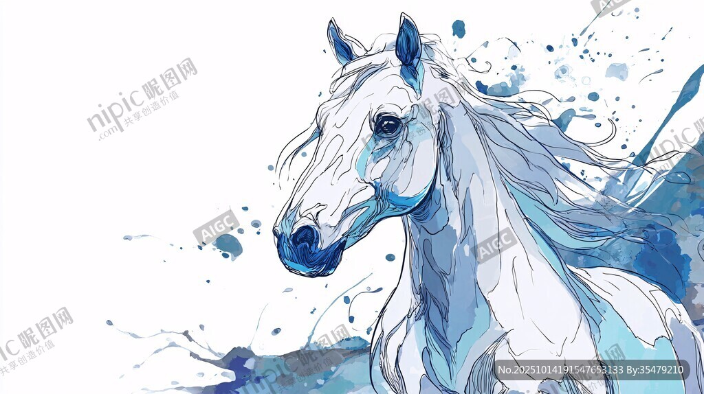 水墨風(fēng)白馬英姿