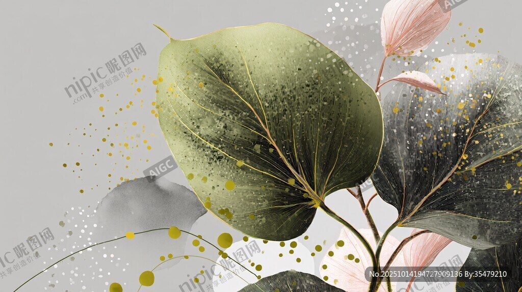 清新綠植水彩風(fēng)藝術(shù)插畫