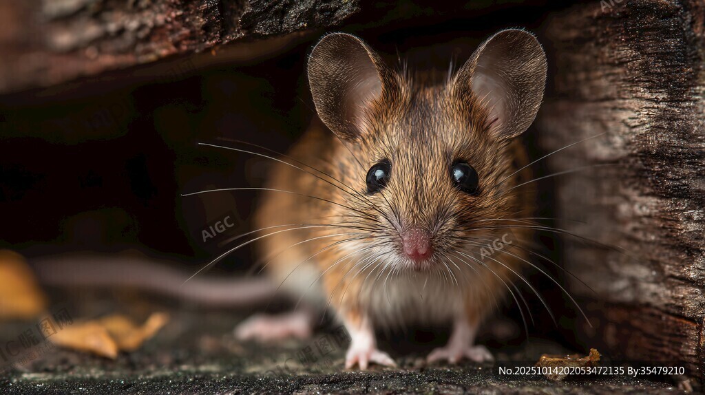 木洞中的可愛小老鼠