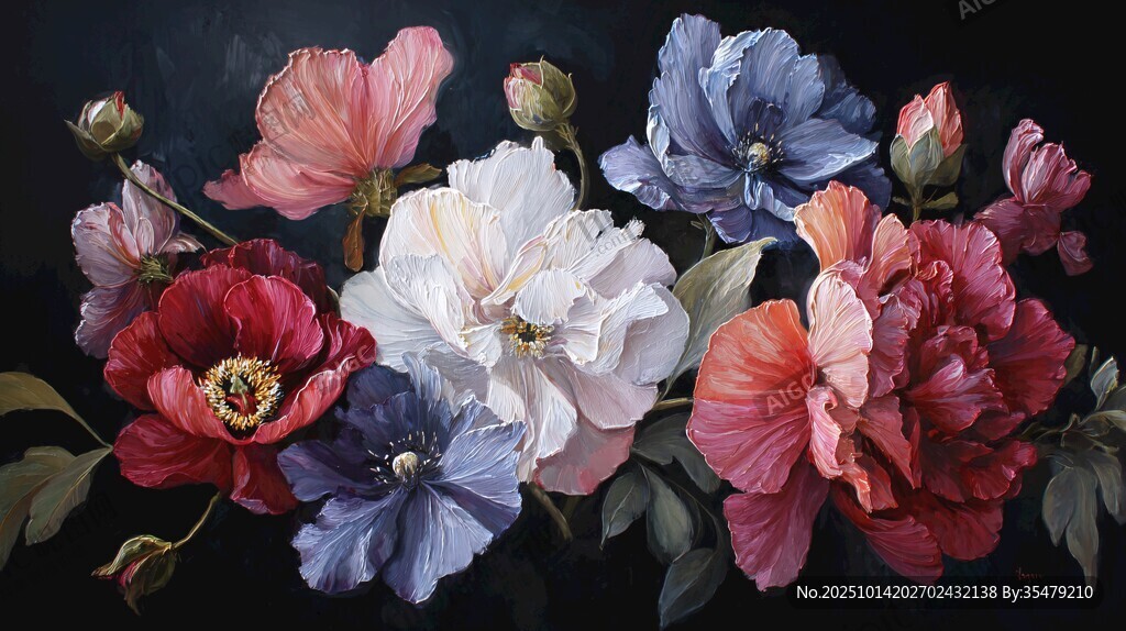 多彩花卉靜物油畫(huà)展示