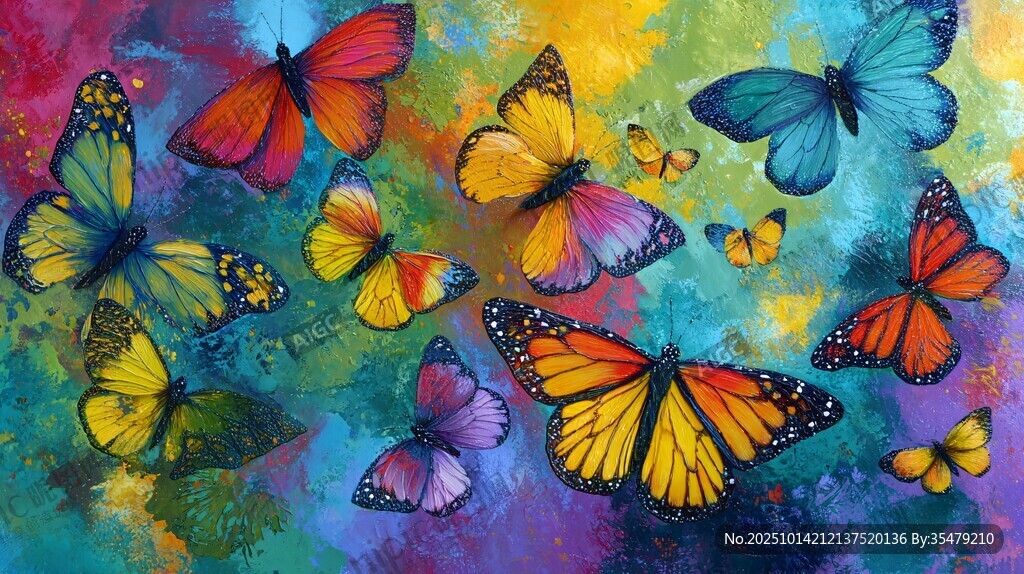 多彩蝴蝶繪就夢(mèng)幻畫面