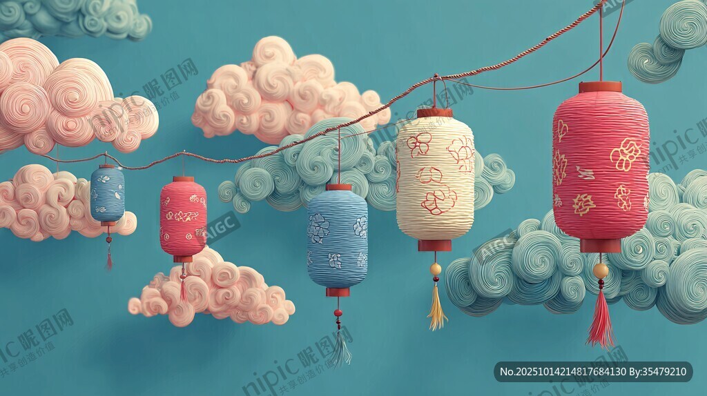 云端掛燈籠 盡顯中式浪漫