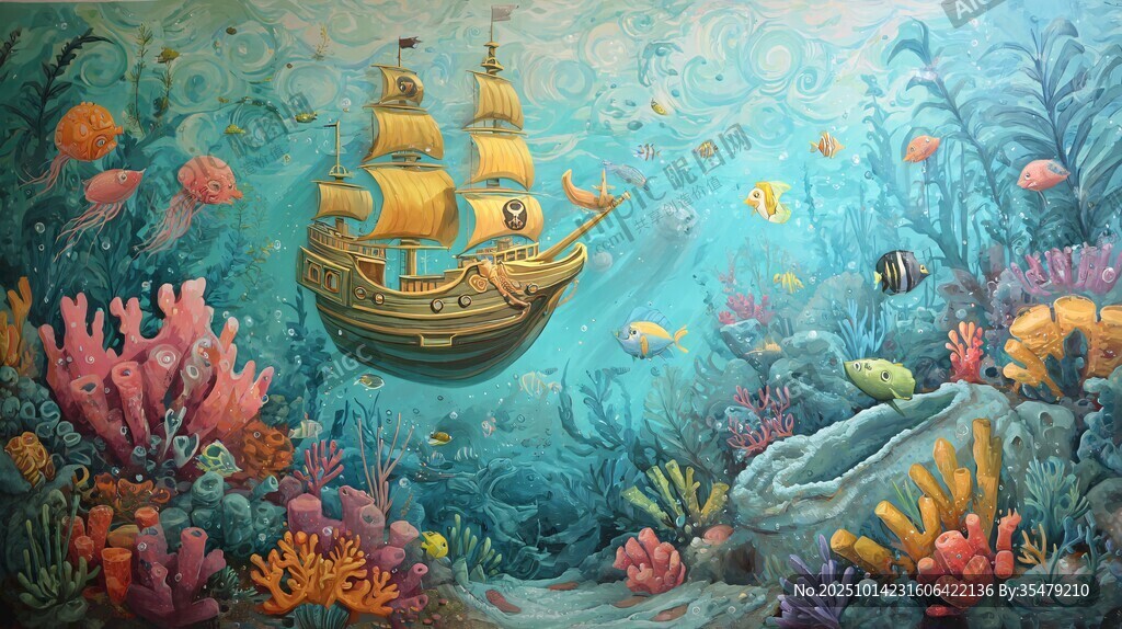 海底奇幻之旅 古老帆船與珊瑚