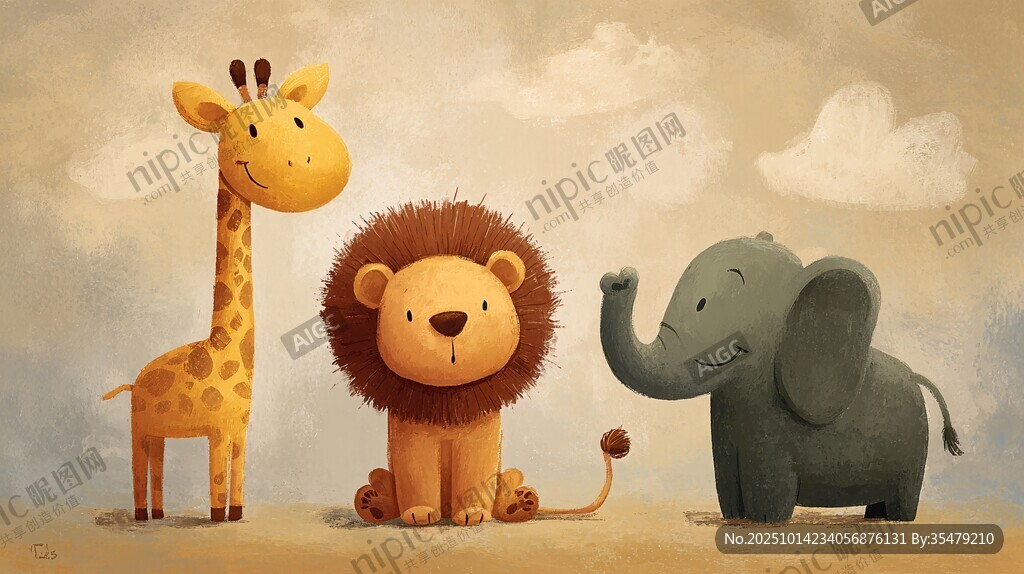 可愛動物三兄弟