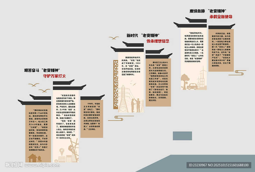 中式古風(fēng)樓梯文化裝飾文化墻