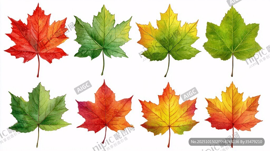 多彩楓葉展示秋季之美