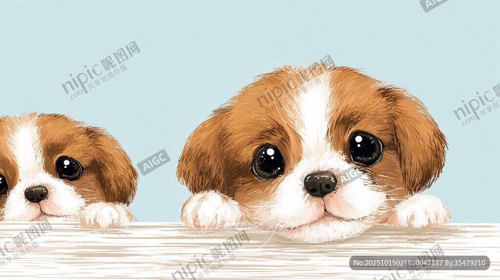 兩只萌犬探頭超可愛