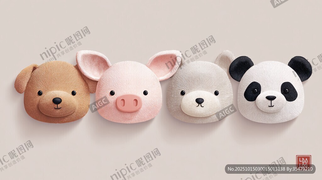 可愛動物頭像裝飾擺件