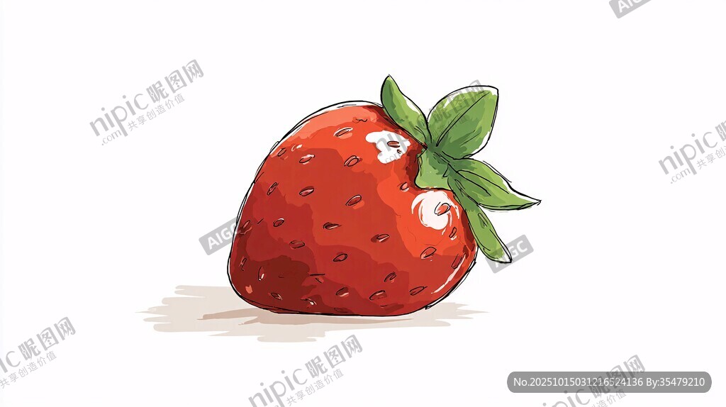 手繪鮮紅草莓 清新可愛