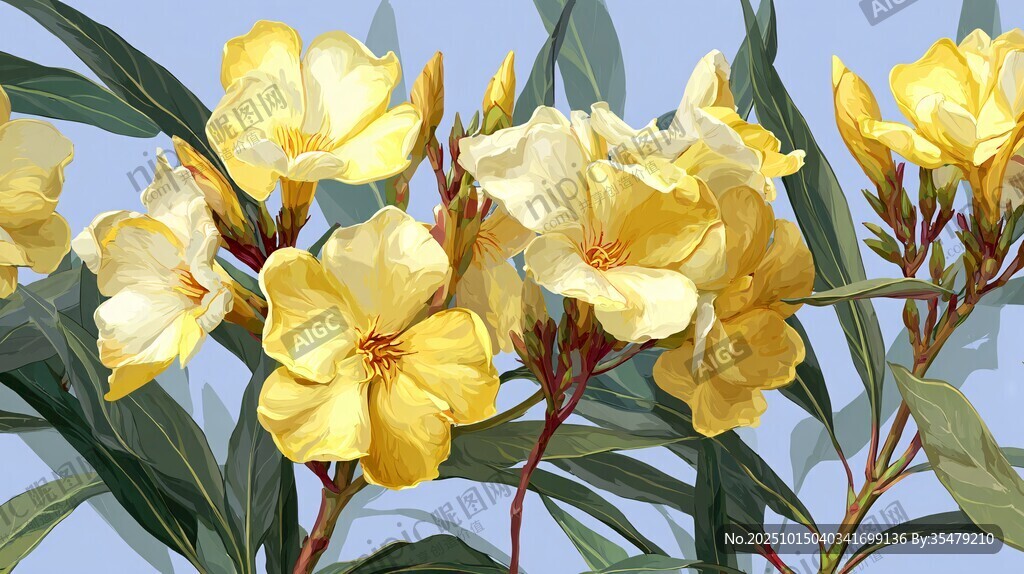 黃色夾竹桃綻放的美麗瞬間