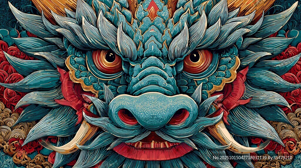中式龍首插畫 傳統(tǒng)美學(xué)風(fēng)