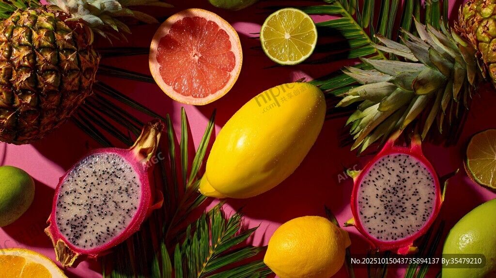 繽紛熱帶水果的多彩盛宴