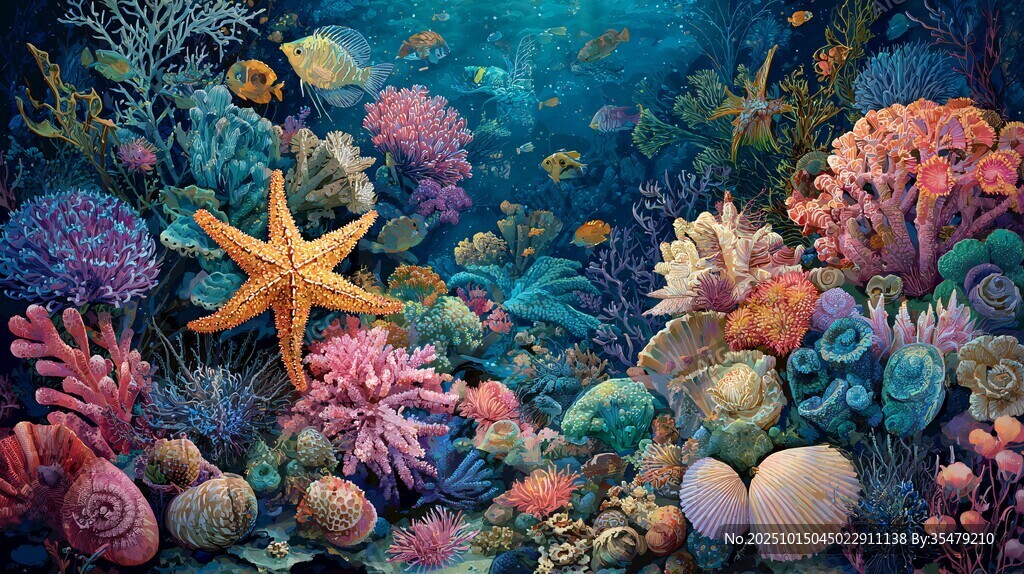 夢幻海底珊瑚海星世界