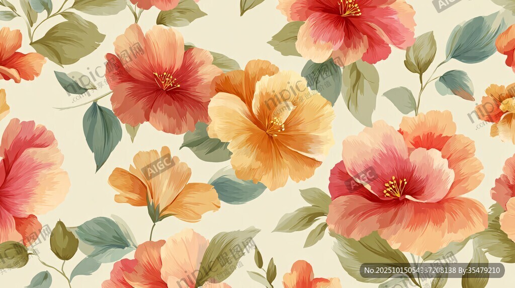 復(fù)古風(fēng)花卉圖案背景