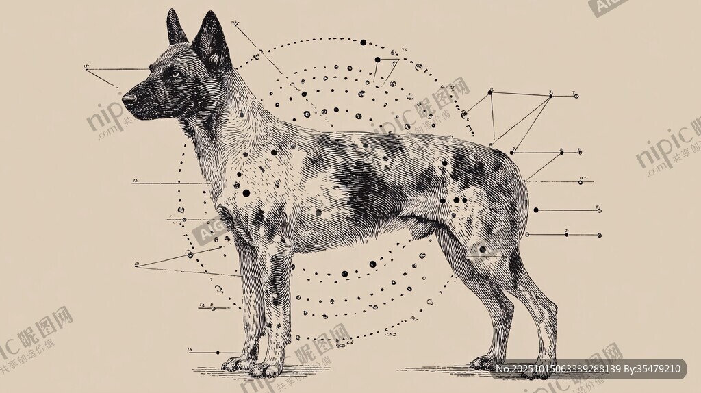 馬犬解剖圖示與結(jié)構(gòu)示意