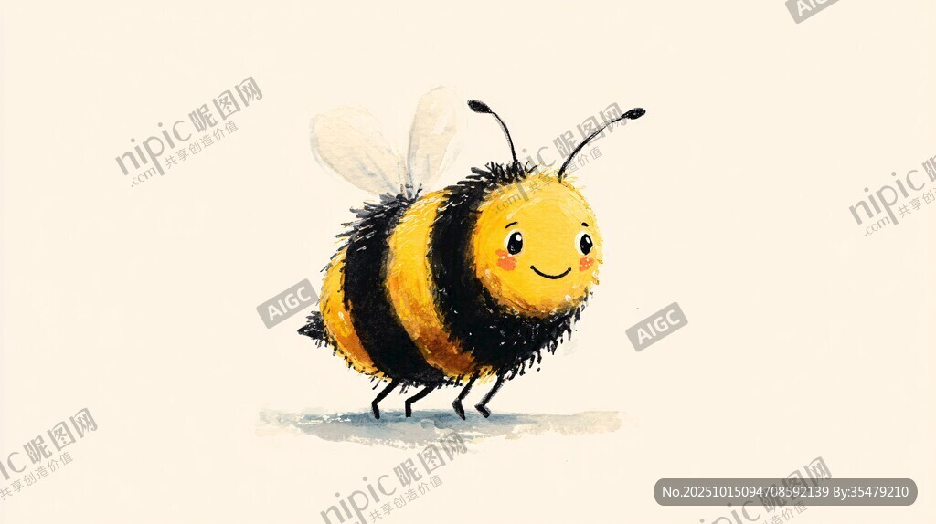 可愛小蜜蜂插畫