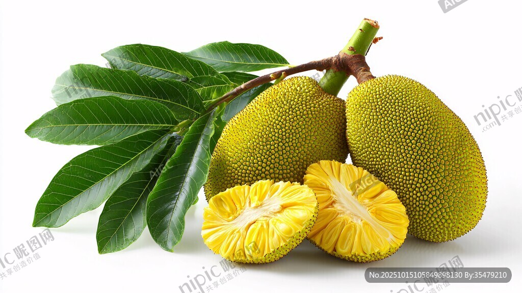 新鮮菠蘿蜜及其切開果實