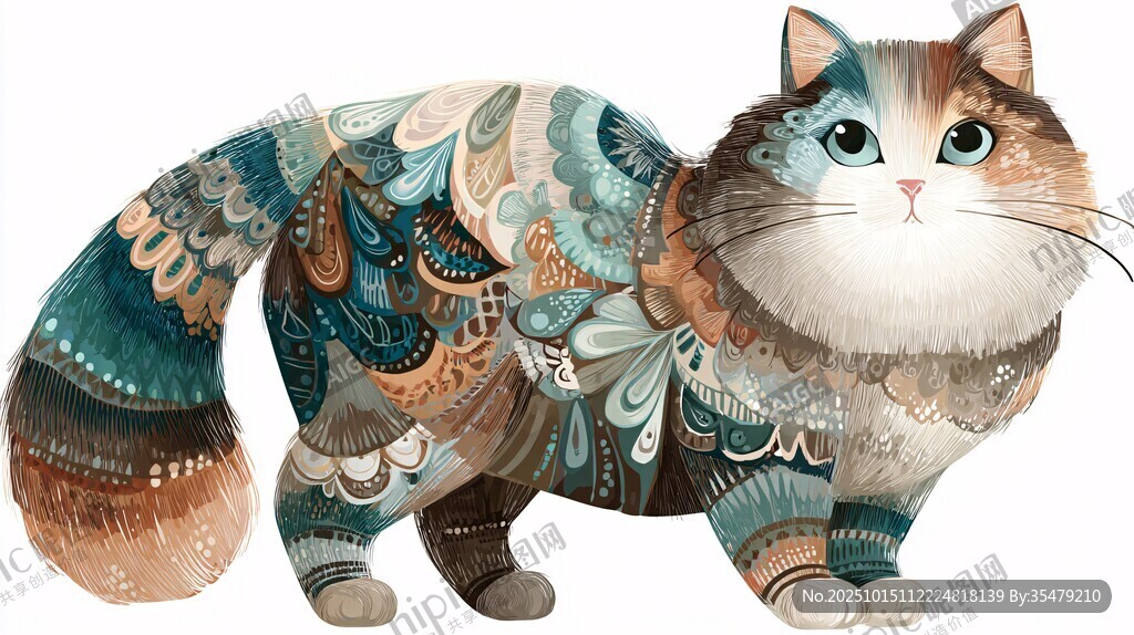 花紋斑斕的可愛貓咪