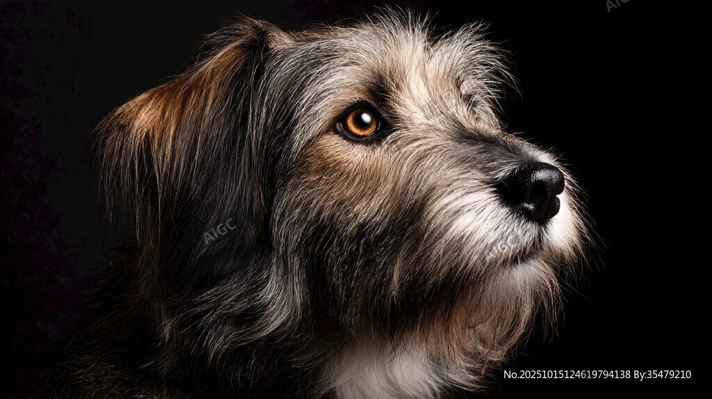 可愛長毛犬的特寫瞬間