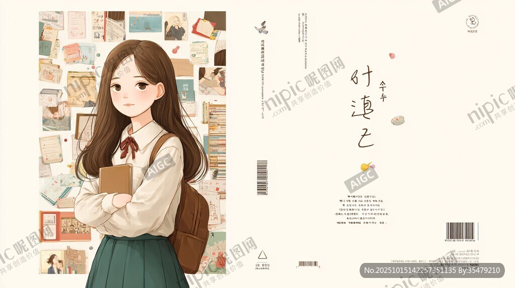 青春少女文藝風書籍封面