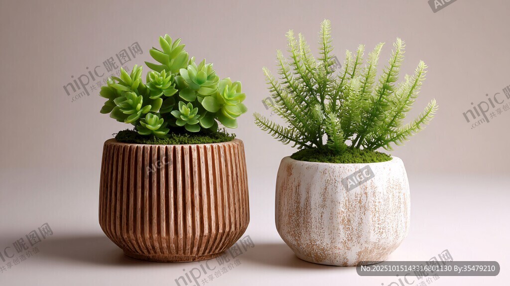 兩盆別致多肉綠植小景