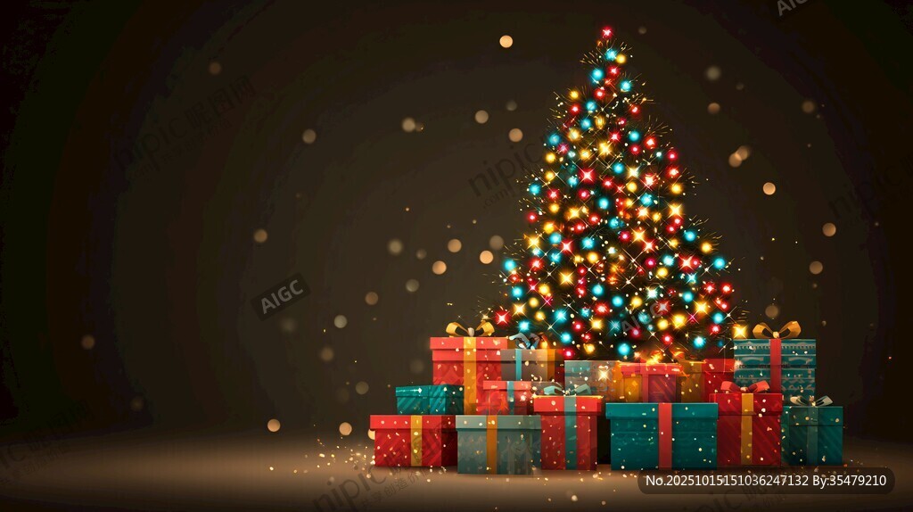 璀璨圣誕樹與繽紛禮物