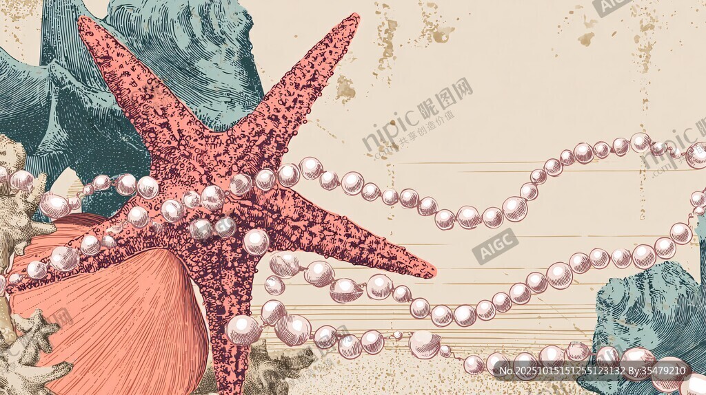 海星貝殼珍珠的海洋風(fēng)情