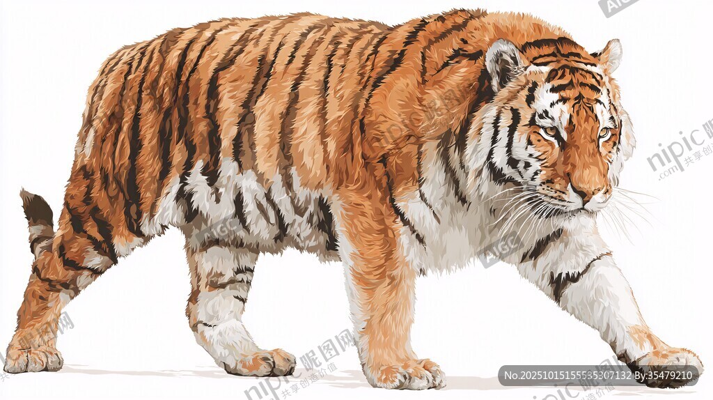 漫步的斑斕猛虎
