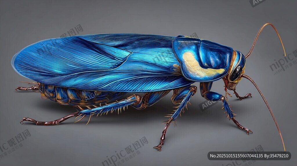 夢幻藍色蟑螂藝術(shù)圖像