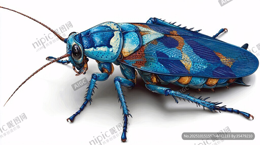 夢(mèng)幻藍(lán)色花紋蟑螂震撼亮相