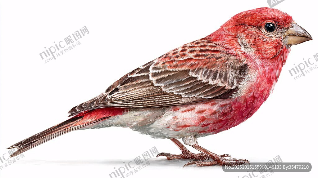 粉紅雀鳥特寫