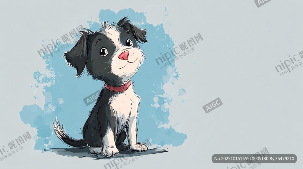 可愛萌趣小狗插畫形象