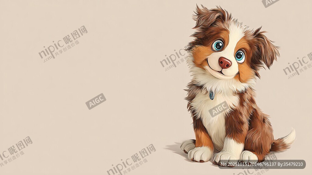 可愛三色小狗萌趣肖像