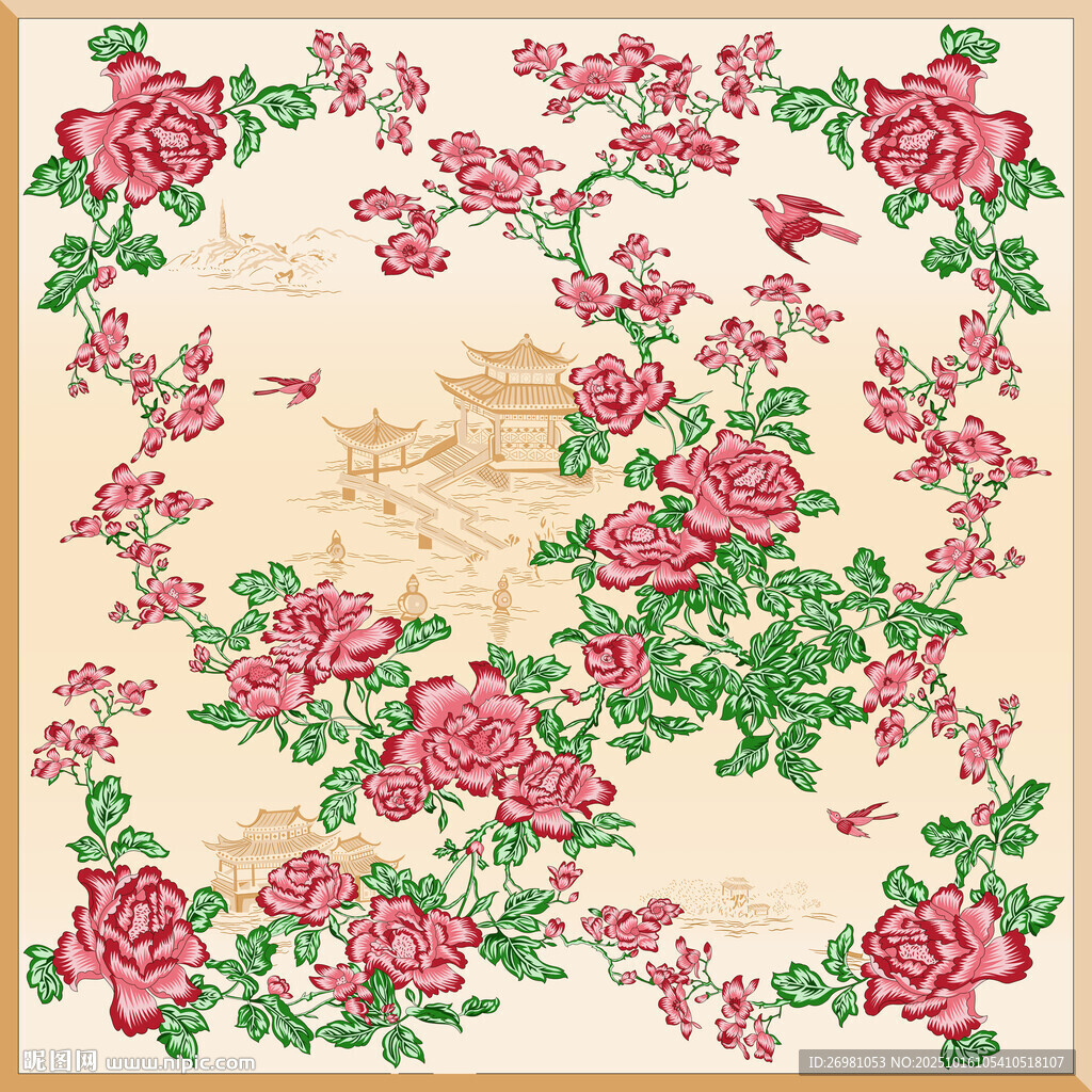 中式花卉古典圖案設(shè)計