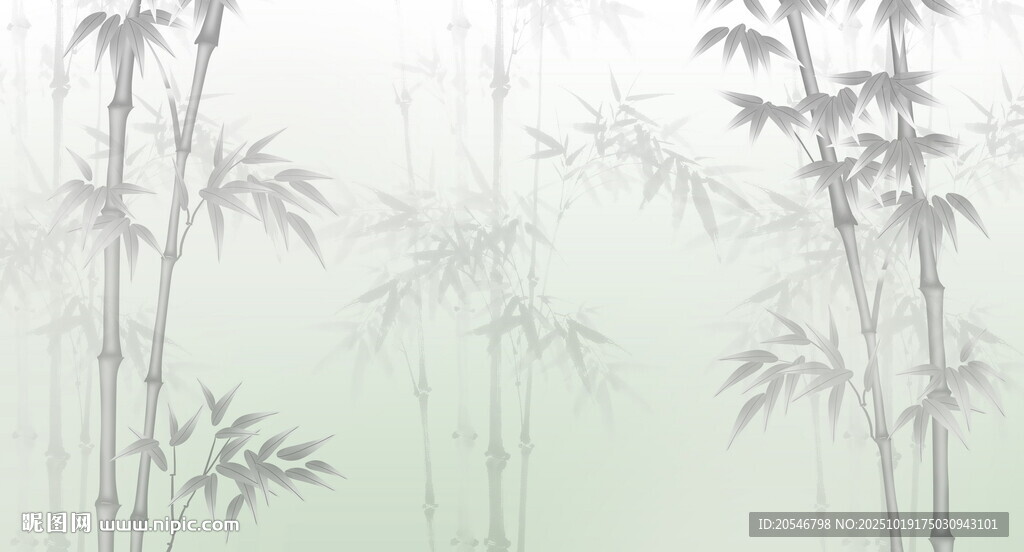 竹影 水墨燈箱竹林