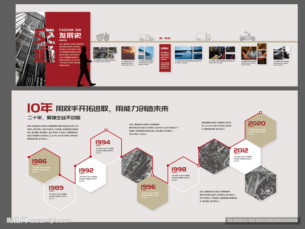 企業(yè)公司品牌宣傳時(shí)間軸文化墻