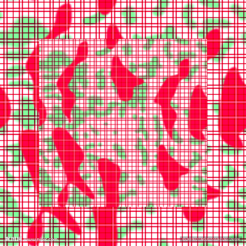 紅綠格子背景紅色圖案