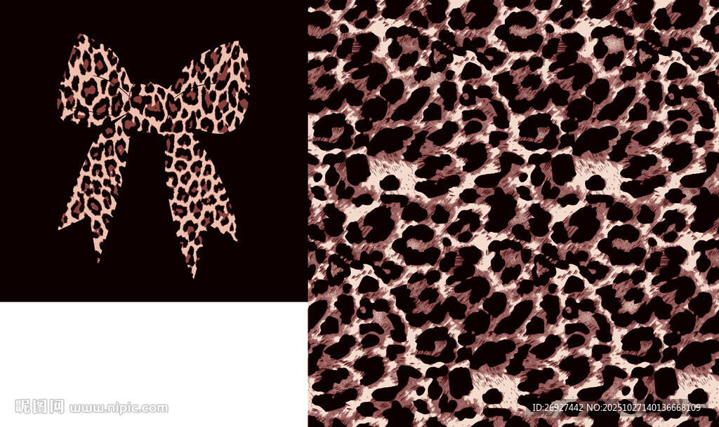 豹紋圖案與蝴蝶結設計