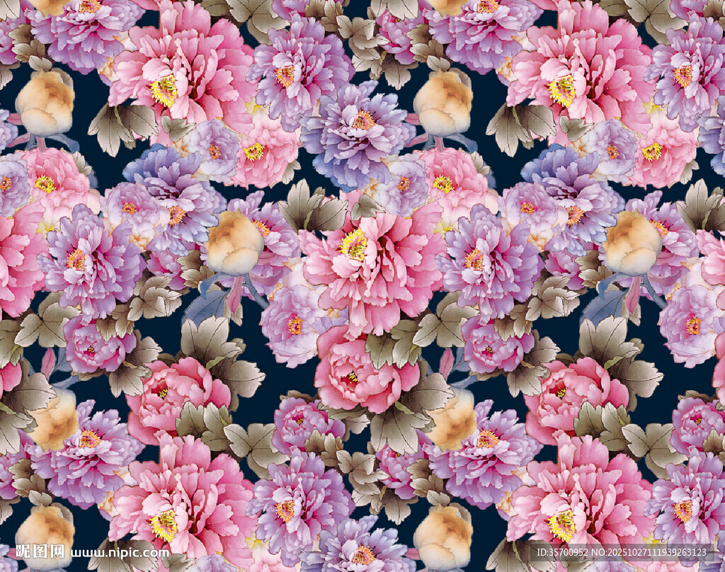 多彩花卉圖案背景