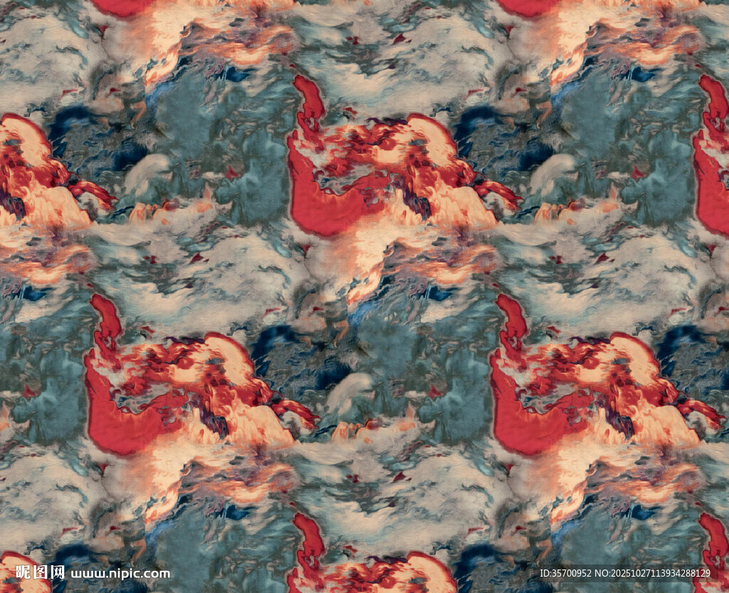 中式傳統(tǒng)瑞獸云紋圖案