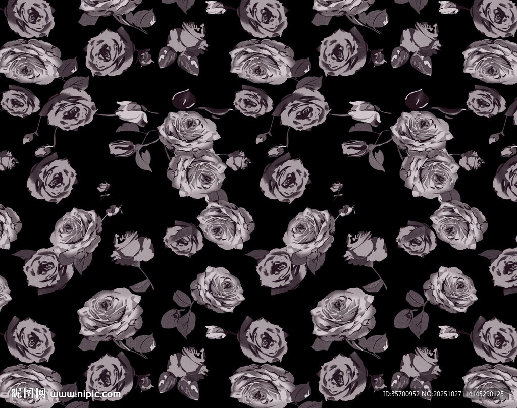 黑色底紋粉色玫瑰圖案