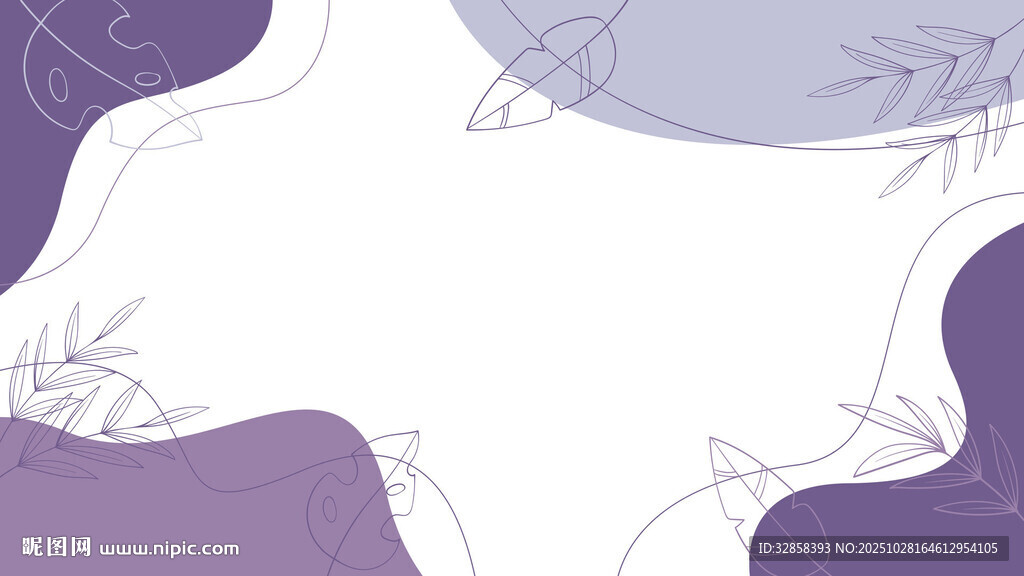 紫色簡約抽象植物背景圖