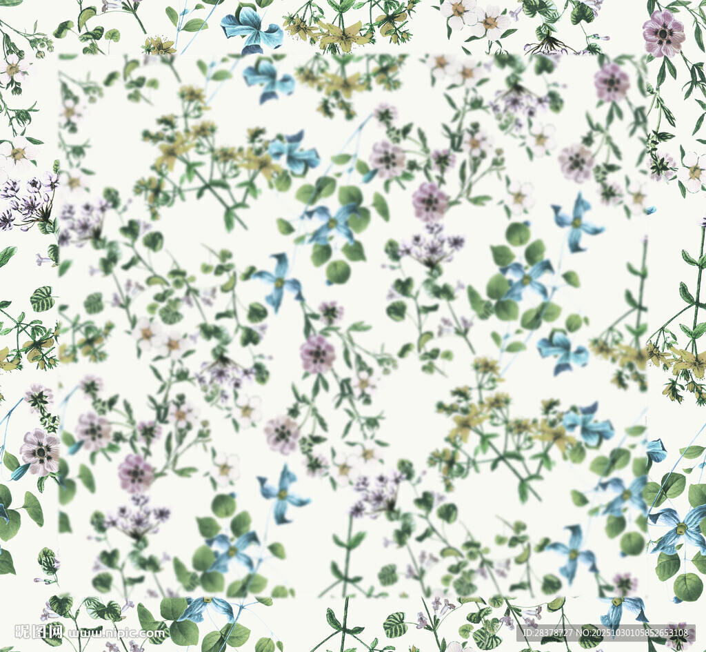 清新花卉圖案背景紋理