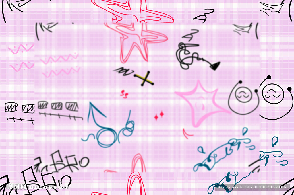 手繪風(fēng)音樂(lè)元素涂鴉背景